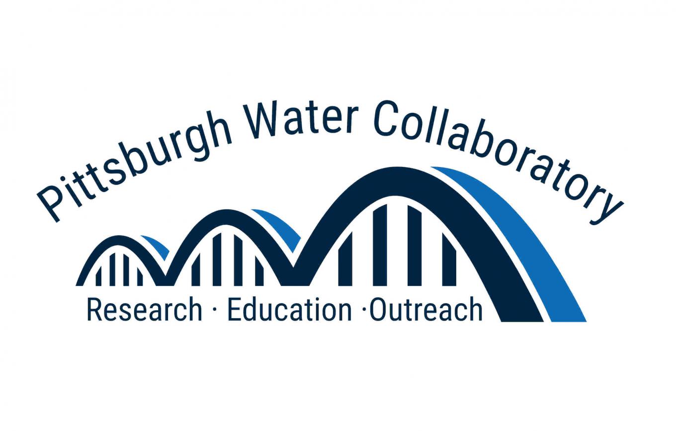Text saying Pittsburgh Water Collaboratory over a bridge