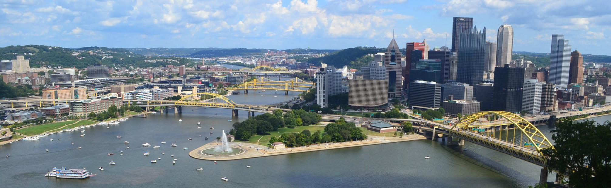 The River confluence in downtown pittsburgh