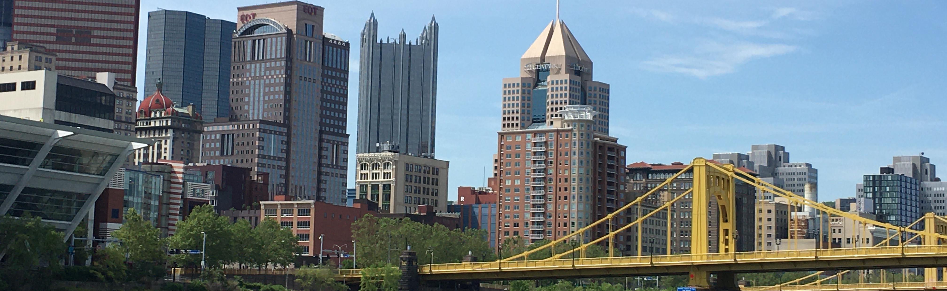 Downtown Pittsburgh yellow bridge
